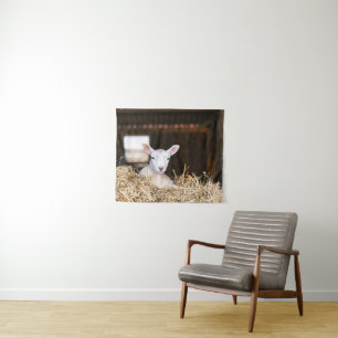 Cutest Baby Animals Newborn Lamb Tapestry