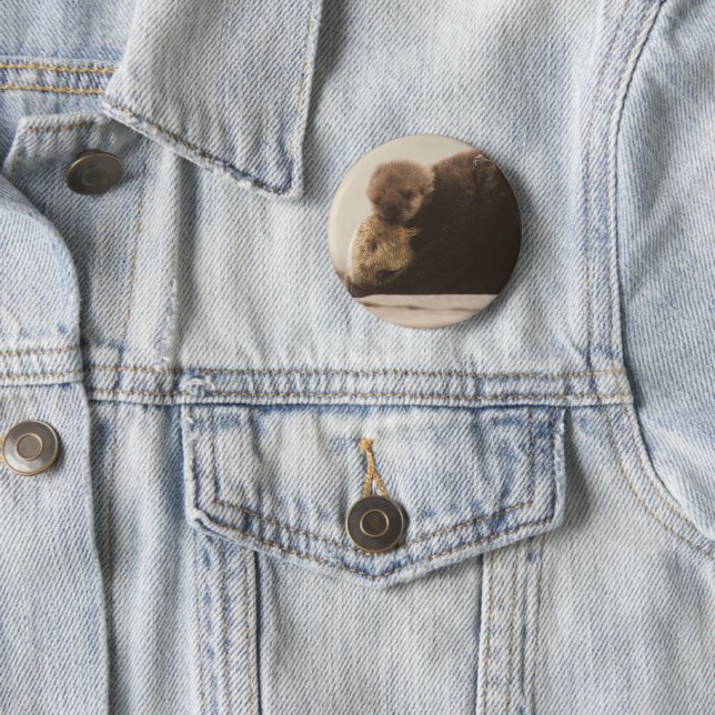 Cutest Baby Animals | Newborn Otter Pup 6 Cm Round Badge (In Situ)