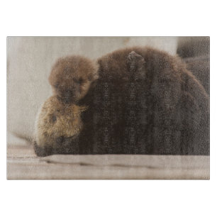 Cutest Baby Animals Newborn Otter Pup Cutting Board