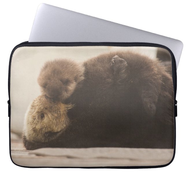 Cutest Baby Animals | Newborn Otter Pup Laptop Sleeve (Front)