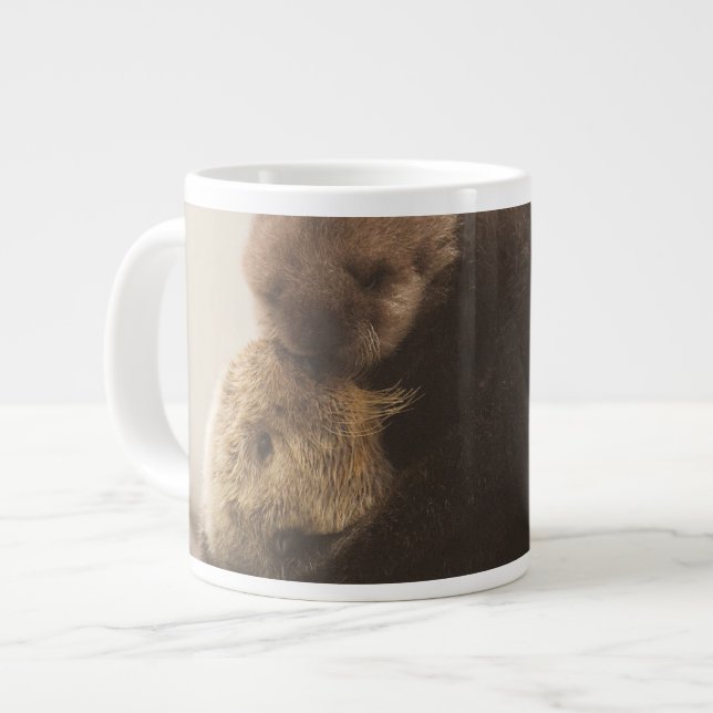 Cutest Baby Animals | Newborn Otter Pup Large Coffee Mug (Front Left)