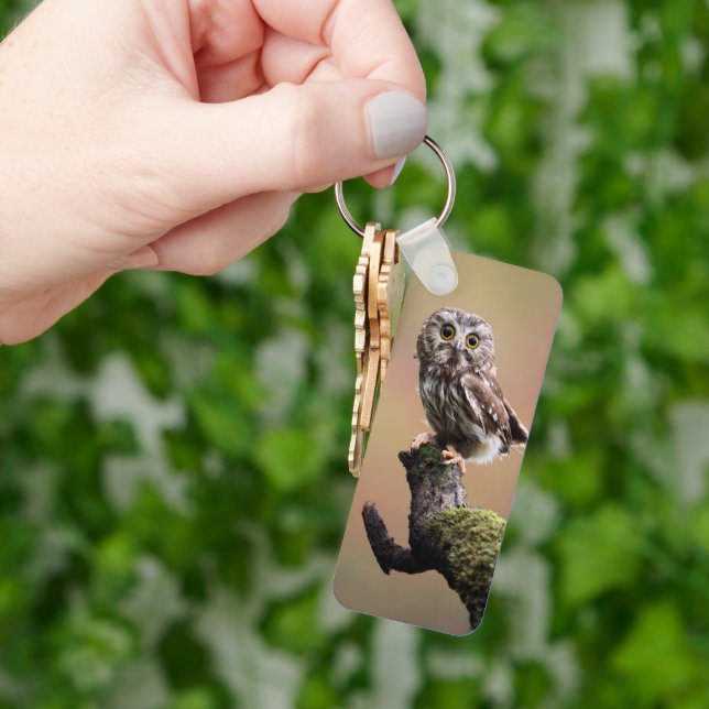 Cutest Baby Animals | Northern Saw Whet Owl Key Ring (Hand)