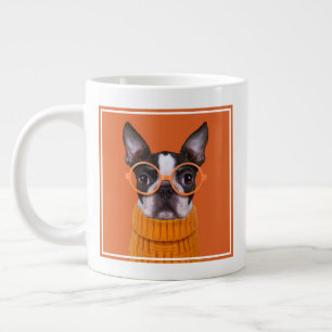 Cutest Baby Animals Orange Boston Terrier Large Coffee Mug