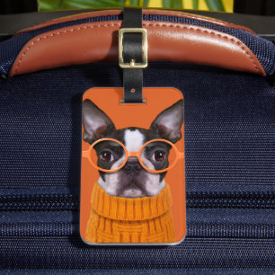 Cutest Baby Animals   Orange Boston Terrier Luggage Tag