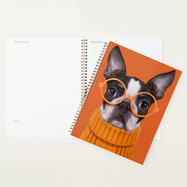 Cutest Baby Animals | Orange Boston Terrier Planner (Display)