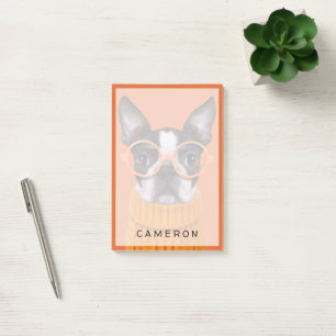 Cutest Baby Animals   Orange Boston Terrier Post-it Notes