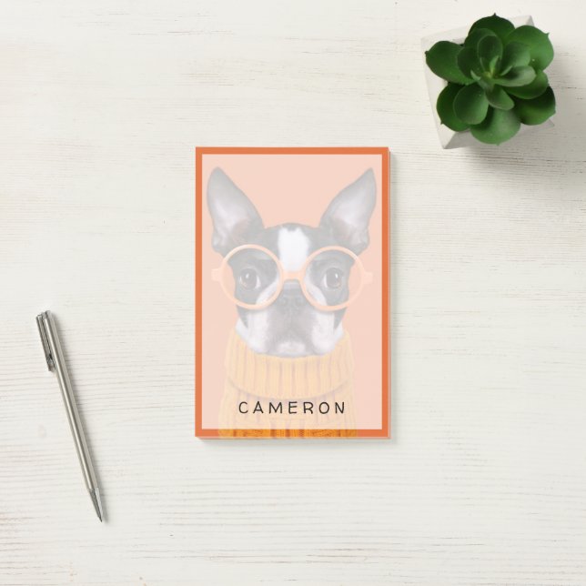 Cutest Baby Animals | Orange Boston Terrier Post-it Notes (Office)