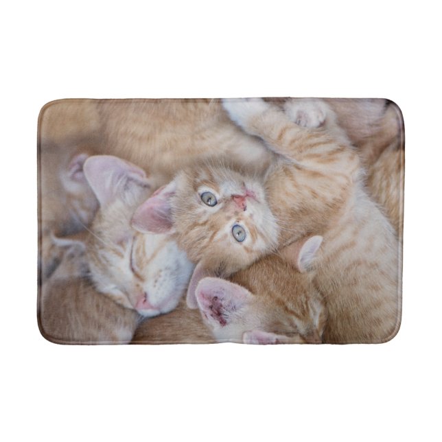 Cutest Baby Animals | Orange Kitten Pile Bath Mat (Front)