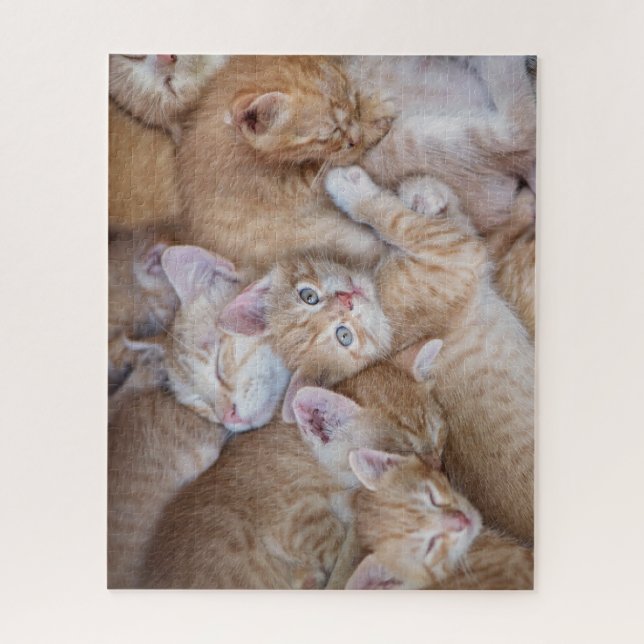 Cutest Baby Animals | Orange Kitten Pile Jigsaw Puzzle (Vertical)