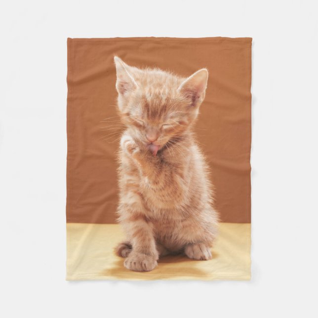 Cutest Baby Animals | Orange Tabby Kitten Fleece Blanket (Front)
