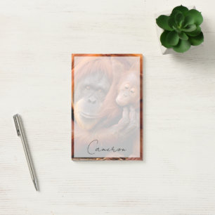Cutest Baby Animals   Orangutan Mom & Baby Post-it Notes
