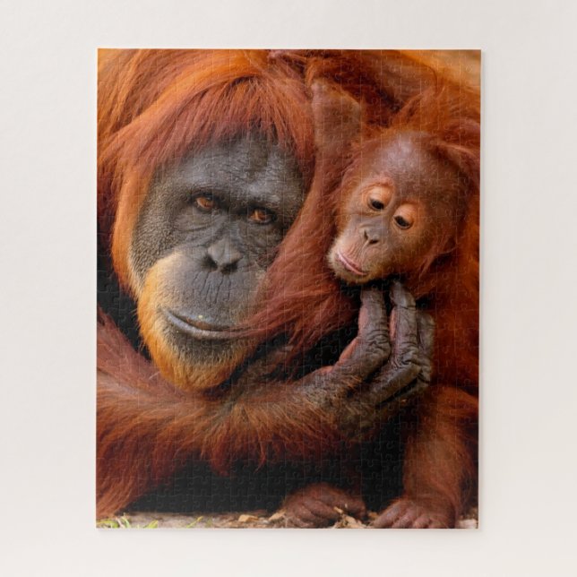 Cutest Baby Animals | Orangutan Mum & Baby Jigsaw Puzzle (Vertical)