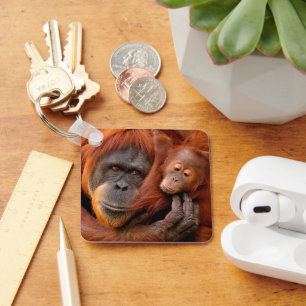 Cutest Baby Animals Orangutan Mum & Baby Key Ring