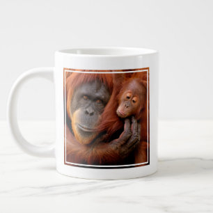 Cutest Baby Animals   Orangutan Mum & Baby Large Coffee Mug