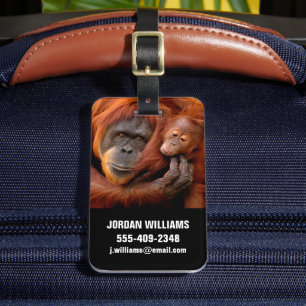 Cutest Baby Animals   Orangutan Mum & Baby Luggage Tag