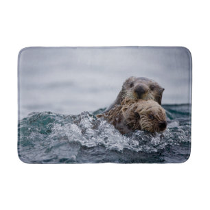 Cutest Baby Animals Otter Baby & Mother Bath Mat