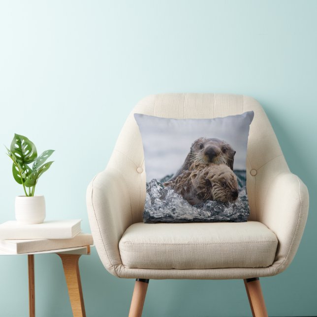 Cutest Baby Animals | Otter Baby & Mother Cushion (Chair)