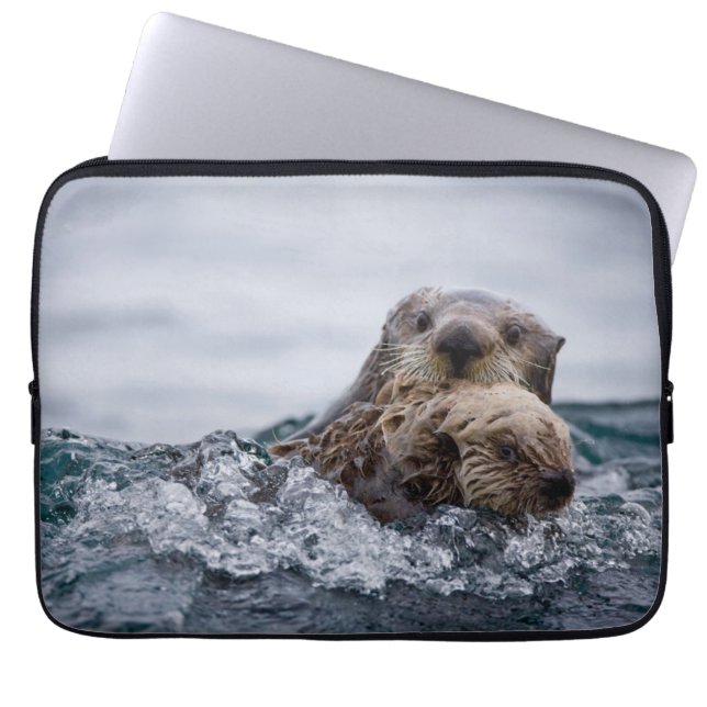 Cutest Baby Animals | Otter Baby & Mother Laptop Sleeve (Front)