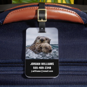Cutest Baby Animals Otter Baby & Mother Luggage Tag