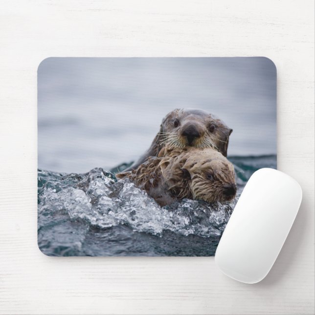 Cutest Baby Animals | Otter Baby & Mother Mouse Mat (With Mouse)