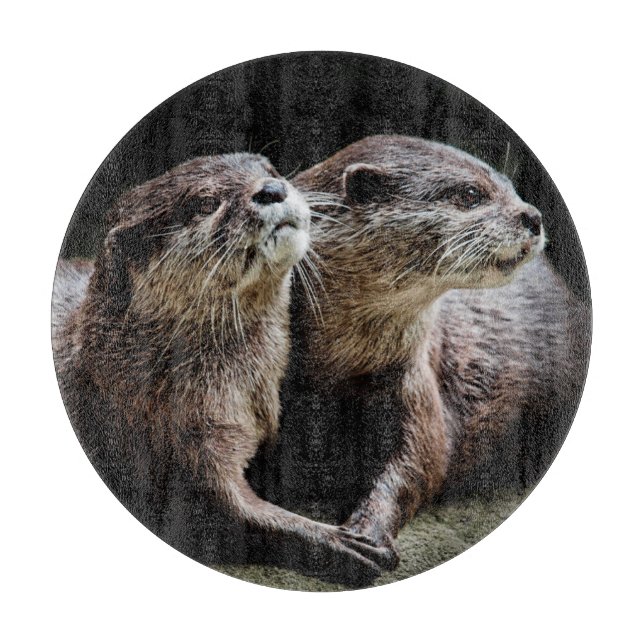 Cutest Baby Animals | Otters Holding Hands Cutting Board (Front)