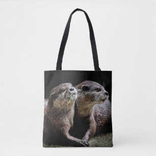 Cutest Baby Animals   Otters Holding Hands Tote Bag