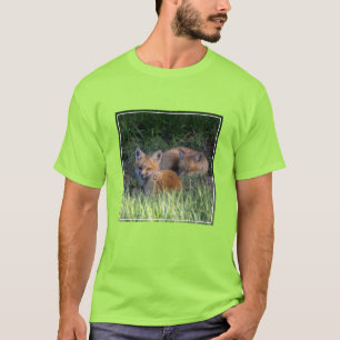 Cutest Baby Animals Pair of Red Fox Kit Siblings T-Shirt