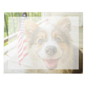 Cutest Baby Animals   Patriotic Corgi Puppy Notepad