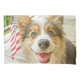Cutest Baby Animals   Patriotic Corgi Puppy Pillowcase