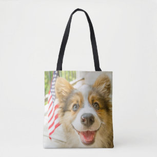 Cutest Baby Animals Patriotic Corgi Puppy Tote Bag