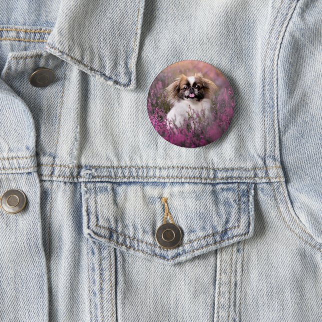 Cutest Baby Animals | Pekingese Puppy 6 Cm Round Badge (In Situ)