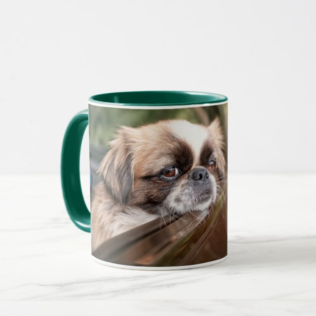 Cutest Baby Animals | Pekingese Puppy in Car Mug (Front Left)