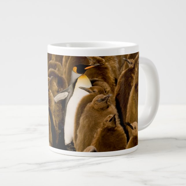 Cutest Baby Animals | Penguin Among Youngsters Large Coffee Mug (Front Right)