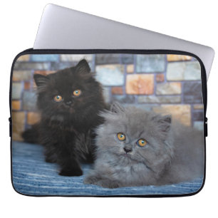 Cutest Baby Animals   Persian Kittens on Blanket Laptop Sleeve