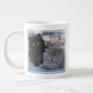 Cutest Baby Animals Persian Kittens on Blanket Large Coffee Mug