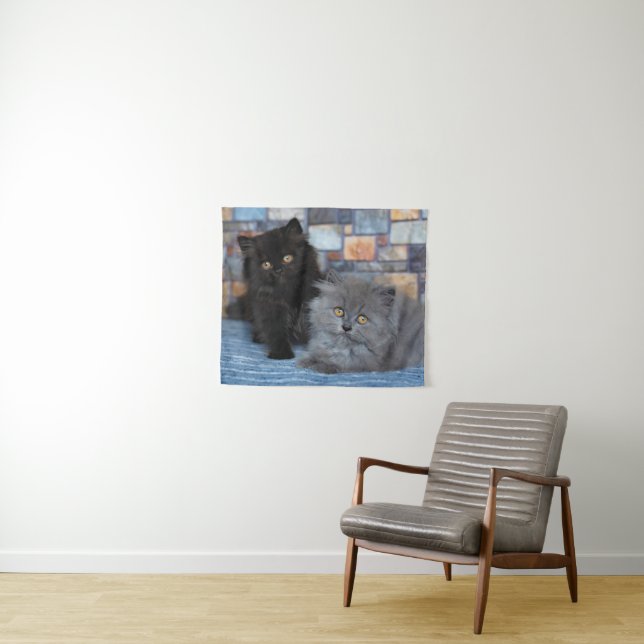 Cutest Baby Animals | Persian Kittens on Blanket Tapestry (In Situ (Horizontal))