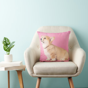 Cutest Baby Animals   Pink Corgi Puppy Cushion
