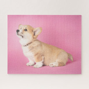 Cutest Baby Animals   Pink Corgi Puppy Jigsaw Puzzle