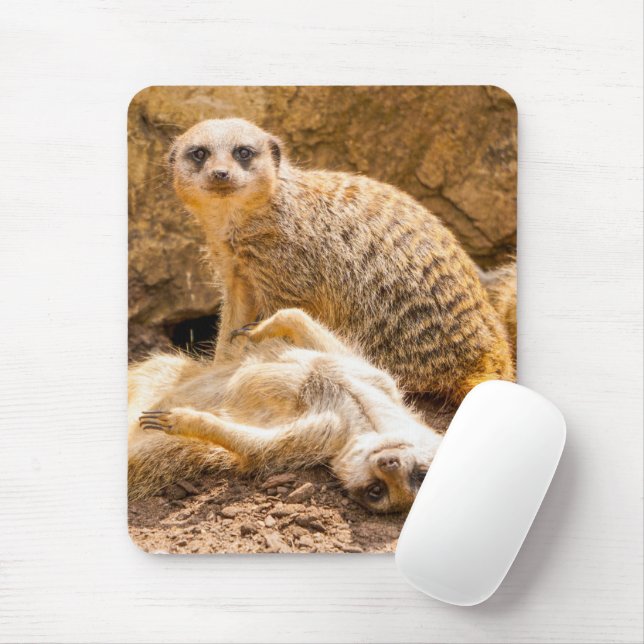 Cutest Baby Animals | Playful Meerkats Mouse Mat (With Mouse)