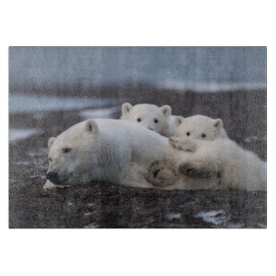 Cutest Baby Animals Polar Bear Family Alaska Cutting Board