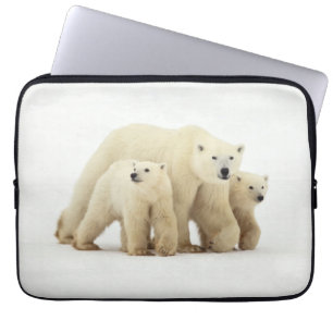 Cutest Baby Animals Polar Bear Family Laptop Sleeve