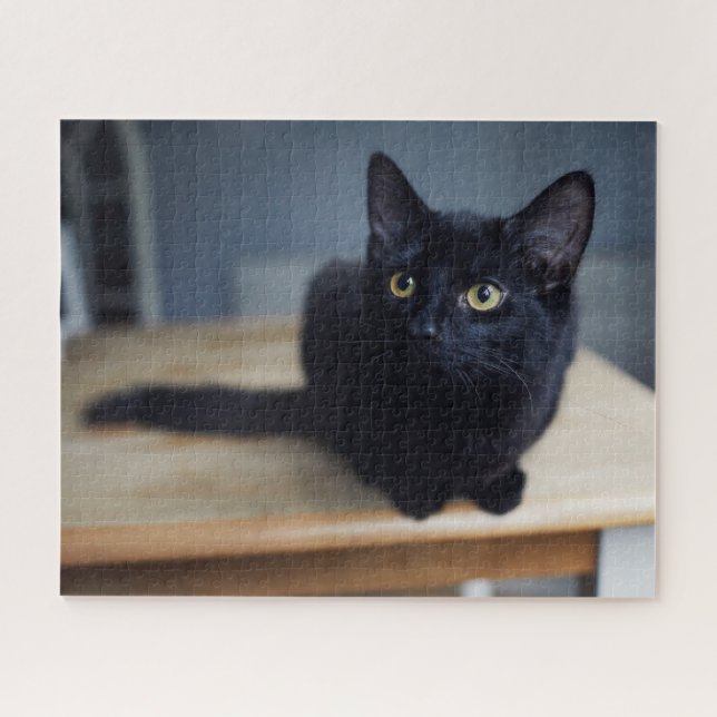 Cutest Baby Animals | Portrait of a Black Cat Jigsaw Puzzle (Horizontal)