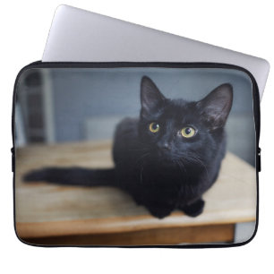 Cutest Baby Animals   Portrait of a Black Cat Laptop Sleeve