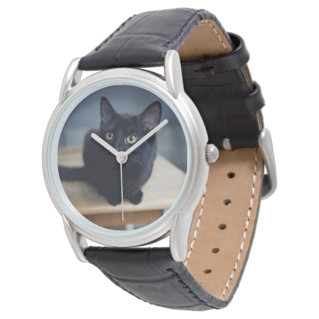 Cutest Baby Animals | Portrait of a Black Cat Watch (Angled)