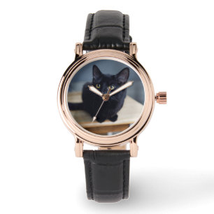 Cutest Baby Animals Portrait of a Black Cat Watch