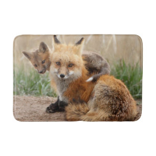 Cutest Baby Animals   Red Fox & Baby Bath Mat