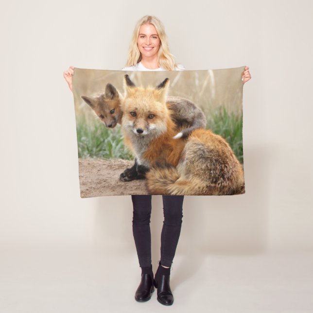 Cutest Baby Animals | Red Fox & Baby Fleece Blanket (In Situ)