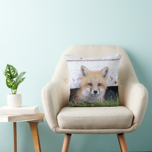Cutest Baby Animals | Red Fox Kit Peeking Cushion (Chair)