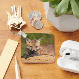 Cutest Baby Animals Red Fox Pup Key Ring