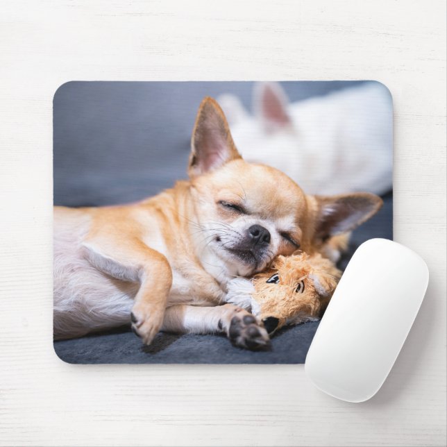 Cutest Baby Animals | Red-haired Chihuahua Dog Mouse Mat (With Mouse)